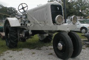 A 1935 prototype Ford tractor, another buy from a Henry Ford Museum auction. The tractor has a 100 hp V-8 Ford truck engine and car front wheels complete with hubcaps.
